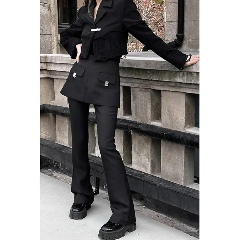 New Skirt Layered Bootcut Pants - Size M